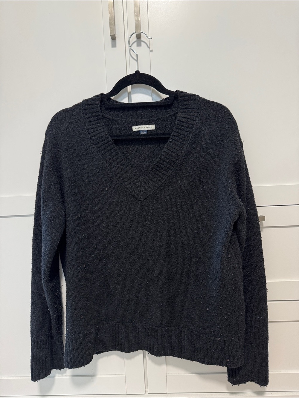 American Eagle Outfitters Black V-Neck Women's Sweater